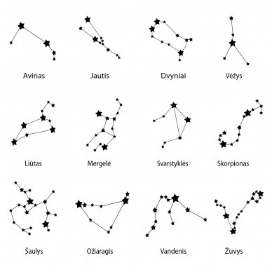 Mažas minimalistinis graviruotas pakabukas su zodiako žvaigždynais 3